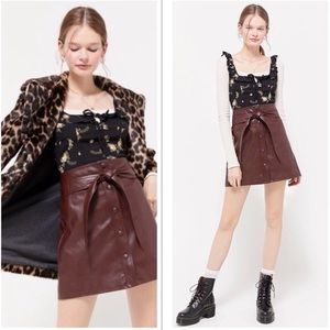 Belted Snap Button Mini Skirt